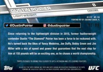 2017 Topps Chrome UFC - Green Refractor #8 Dustin Poirier Back