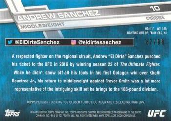 2017 Topps Chrome UFC - Green Refractor #10 Andrew Sanchez Back