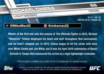 2017 Topps Chrome UFC - Green Refractor #66 Michael Chiesa Back