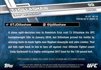2017 Topps Chrome UFC - Green Refractor #99 TJ Dillashaw Back