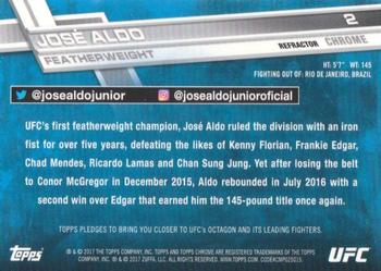 2017 Topps Chrome UFC - Refractor #2 José Aldo Back