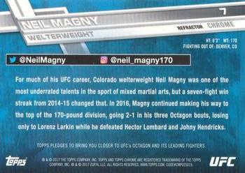 2017 Topps Chrome UFC - Refractor #7 Neil Magny Back