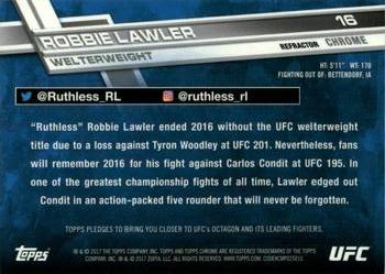 2017 Topps Chrome UFC - Refractor #16 Robbie Lawler Back