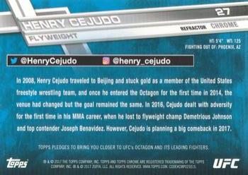 2017 Topps Chrome UFC - Refractor #27 Henry Cejudo Back