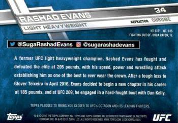 2017 Topps Chrome UFC - Refractor #34 Rashad Evans Back