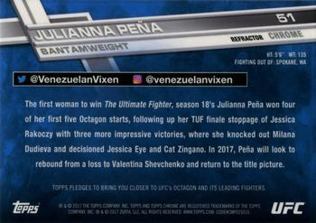 2017 Topps Chrome UFC - Refractor #51 Julianna Peña Back