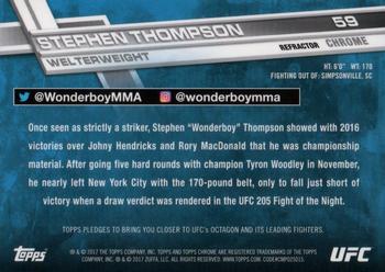 2017 Topps Chrome UFC - Refractor #59 Stephen Thompson Back