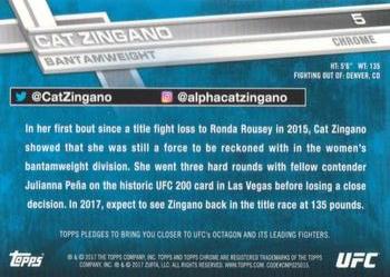 2017 Topps Chrome UFC - X-Fractor #5 Cat Zingano Back