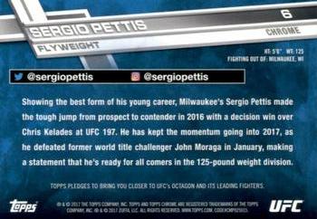 2017 Topps Chrome UFC - X-Fractor #6 Sergio Pettis Back