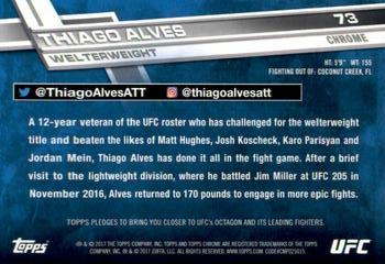 2017 Topps Chrome UFC - X-Fractor #73 Thiago Alves Back