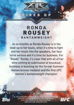 2017 Topps Chrome UFC - UFC Fire #UF-RRO Ronda Rousey Back