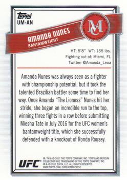 2017 Topps Chrome UFC - UFC Museum #UM-AN Amanda Nunes Back