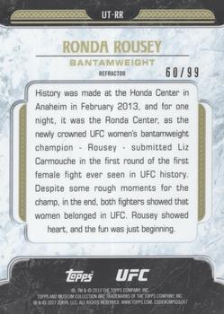 2017 Topps Chrome UFC - UFC Tier 1 Refractor #UT-RR Ronda Rousey Back