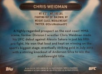2016 Topps UFC High Impact #1 Chris Weidman Back