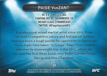 2016 Topps UFC High Impact #29 Paige VanZant Back
