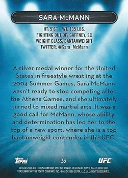 2016 Topps UFC High Impact #33 Sara McMann Back