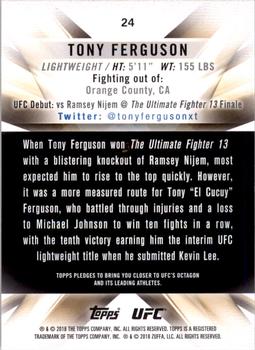 2018 Topps UFC Knockout #24 Tony Ferguson Back