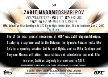 2018 Topps UFC Knockout #50 Zabit Magomedsharipov Back