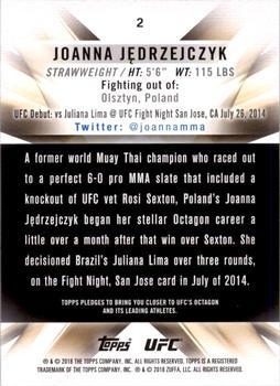 2018 Topps UFC Knockout #2b Joanna Jędrzejczyk Back