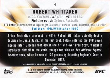 2018 Topps UFC Knockout #4b Robert Whittaker Back