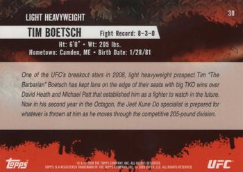 2009 Topps UFC Round 2 - Gold #30 Tim Boetsch Back