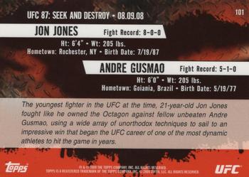 2009 Topps UFC Round 2 - Gold #101 Jon Jones / Andre Gusmao Back