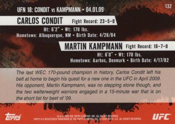 2009 Topps UFC Round 2 - Gold #132 Carlos Condit / Martin Kampmann Back