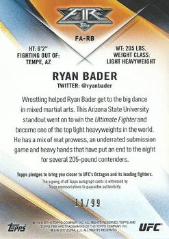 2017 Topps UFC Fire - Autographs #FA-RB Ryan Bader Back