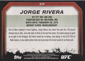 2011 Topps UFC Moment of Truth - Independence Edition #214 Jorge Rivera Back