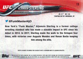 2018 Topps Chrome UFC #13 Aljamain Sterling Back