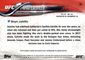 2018 Topps Chrome UFC #18 Cynthia Calvillo Back