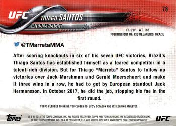 2018 Topps Chrome UFC #78 Thiago Santos Back