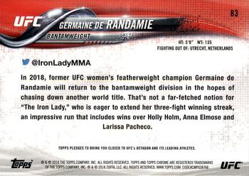 2018 Topps Chrome UFC #83 Germaine de Randamie Back