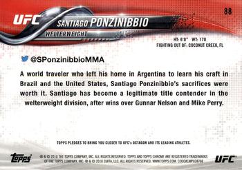 2018 Topps Chrome UFC #88 Santiago Ponzinibbio Back
