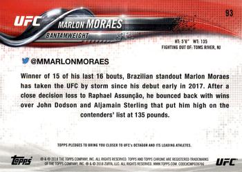 2018 Topps Chrome UFC #93 Marlon Moraes Back
