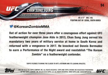 2018 Topps Chrome UFC #94 Chan Sung Jung Back