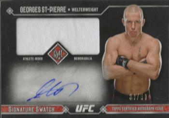 2017 Topps Museum Collection UFC - Single-Fighter Signature Swatches Relic Autographs #SSAR-GS Georges St-Pierre Front