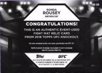 2018 Topps UFC Knockout - Fight Mat Relics #FMR-RR Ronda Rousey Back