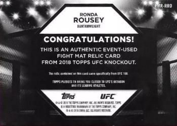 2018 Topps UFC Knockout - Fight Mat Relics Gold #FMR-RRO Ronda Rousey Back