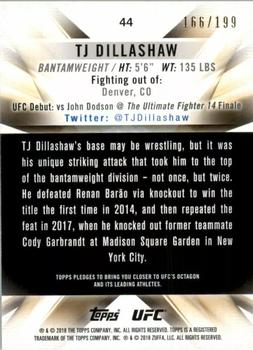 2018 Topps UFC Knockout - Green #44 TJ Dillashaw Back