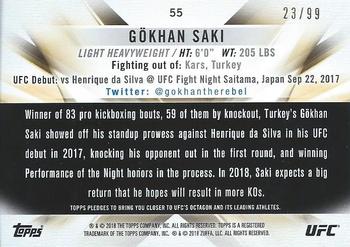 2018 Topps UFC Knockout - Blue #55 Gökhan Saki Back