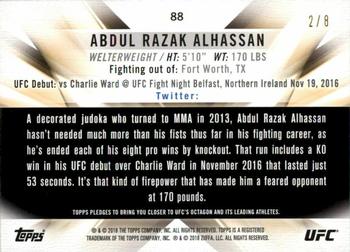 2018 Topps UFC Knockout - Red #88 Abdul Razak Alhassan Back