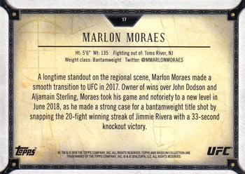 2018 Topps UFC Museum Collection #17 Marlon Moraes Back