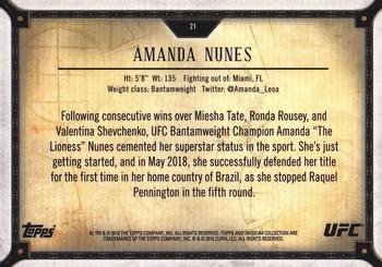 2018 Topps UFC Museum Collection #21 Amanda Nunes Back