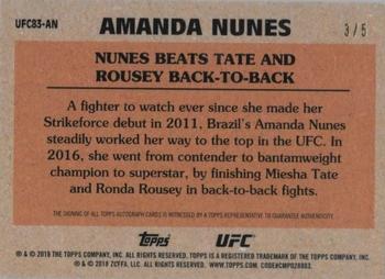 2018 Topps Chrome UFC - 1983 Topps Autographs #UFC83A-AN Amanda Nunes Back