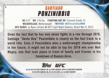 2019 Topps UFC Knockout #5 Santiago Ponzinibbio Back