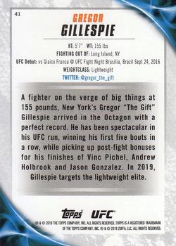 2019 Topps UFC Knockout #41 Gregor Gillespie Back