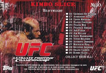 2010 Topps UFC - Exclusive UFC Chip #30 Kimbo Slice Back