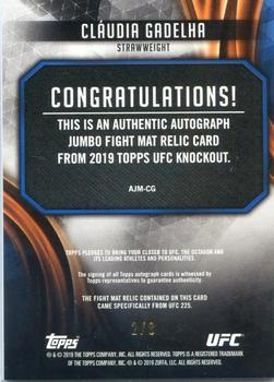 2019 Topps UFC Knockout - Autograph Jumbo Fight Mat Relics Red #AJM-CG Cláudia Gadelha Back