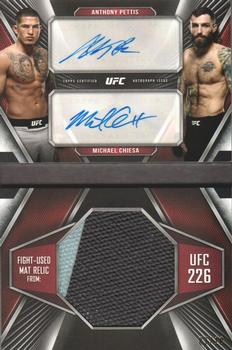 2019 Topps UFC Knockout - Dual Autographed Jumbo Relic Book #DAJF-PC Anthony Pettis / Michael Chiesa Front
